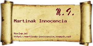Martinak Innocencia névjegykártya